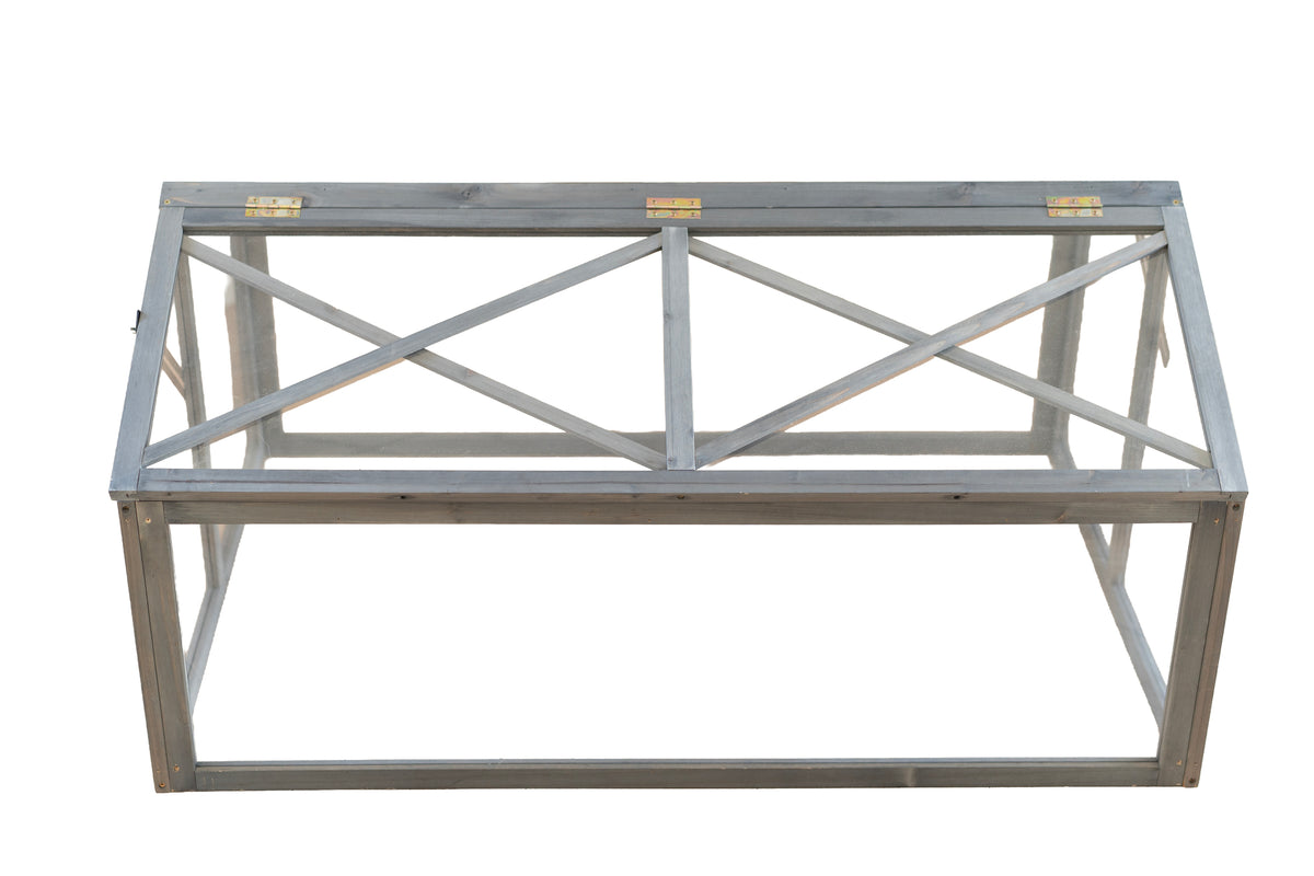 Zestaw szarej grządki podwyższonej 1200x800 + mini szklarnia AURA LUX + wkład z agrowłókniny