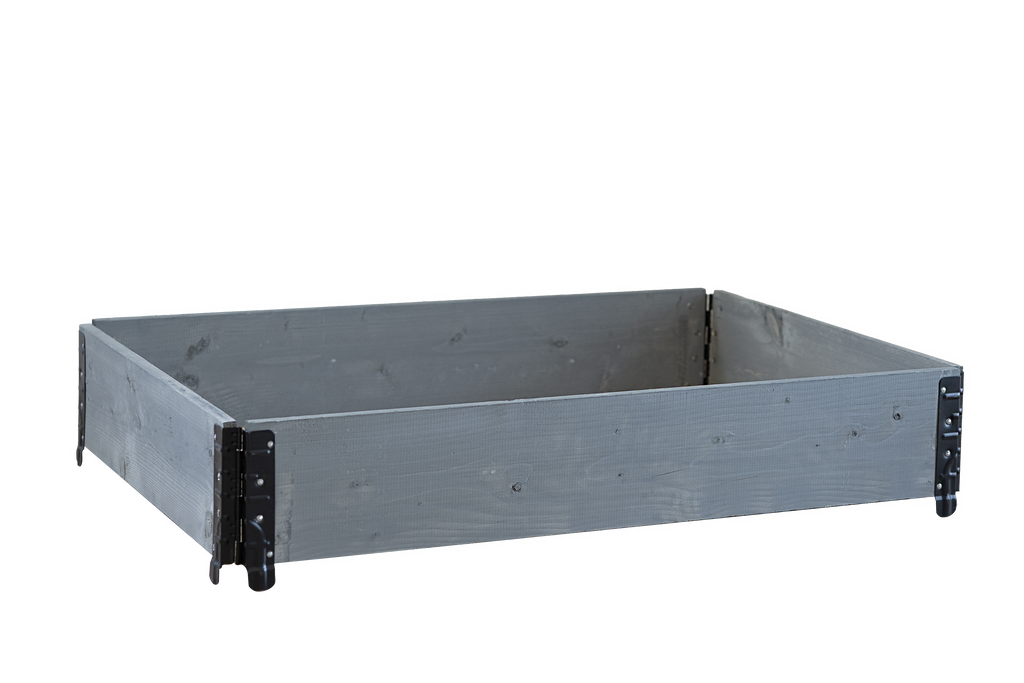 Zestaw 2 szarych grządek podwyższonych 1200x800 + mini szklarnia AURA LUX + wkład z agrowłókniny