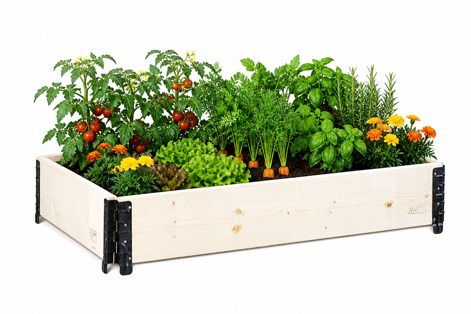 Podwyższona grządka - naturalna z czarnym zawiasem 1200x800 nadstawka ogrodowa