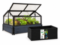 Zestaw antracytowej grządki 1200x800 + mini szklarnia ORGANIC + wkład z agrowłókniny